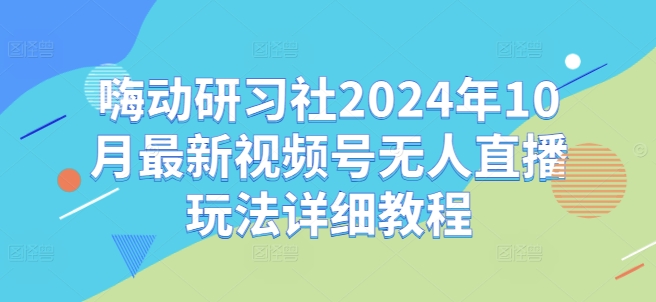 嗨动研习社2024年10月最新视频号无人直播玩法详细教程-优优云网创