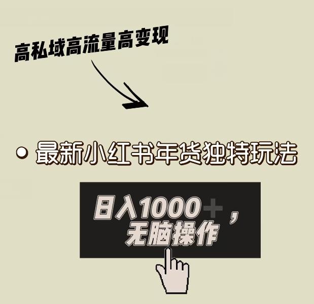小红书年货独特玩法，高私域高流量高变现，日入1000+小白易上手-优优云网创