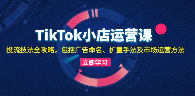 TikTok小店运营课：投流技法全攻略，包括广告命名 扩量手法及市场运营方法-优优云网创