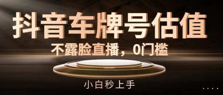 抖音车牌号估值，不露脸直播，0门槛，小白秒上手【揭秘】-优优云网创