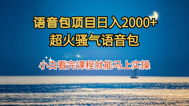 语音包项目 日入2000+ 超火骚气语音包小白看完课程就能马上实操-优优云网创
