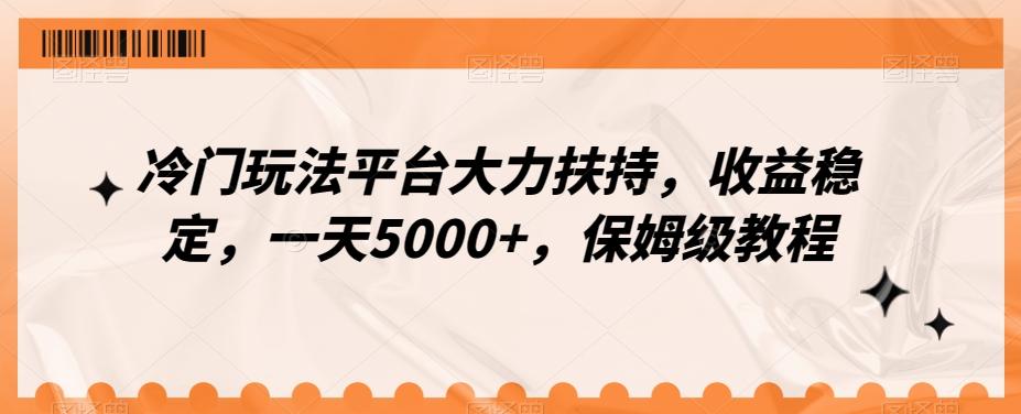 冷门玩法平台大力扶持，收益稳定，一天5000+，保姆级教程（附抖音7天起号法）-优优云网创