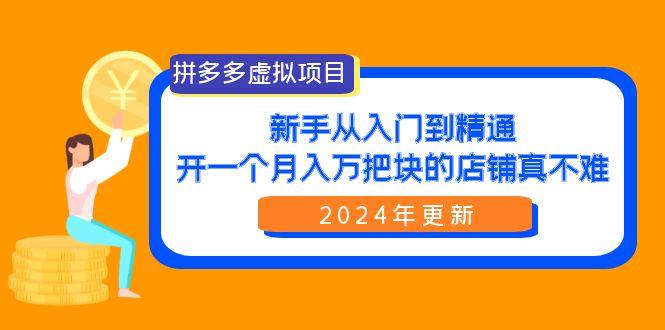 (9744期)拼多多虚拟项目：入门到精通，开一个月入万把块的店铺 真不难(24年更新)-优优云网创