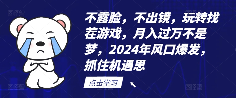 不露脸，不出镜，玩转找茬游戏，月入过万不是梦，2024年风口爆发，抓住机遇【揭秘】-优优云网创
