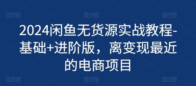 2024闲鱼无货源实战教程-基础+进阶版，离变现最近的电商项目-优优云网创