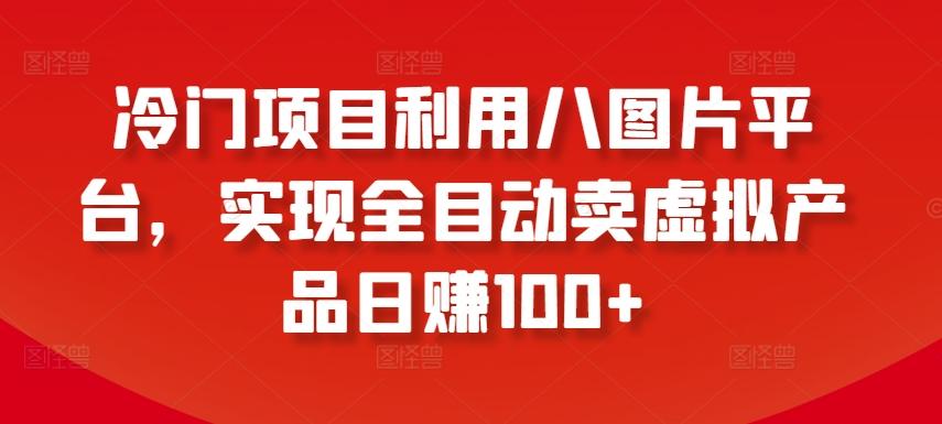 冷门项目利用八图片平台，实现全目动卖虚拟产品日赚100+【揭秘】-优优云网创