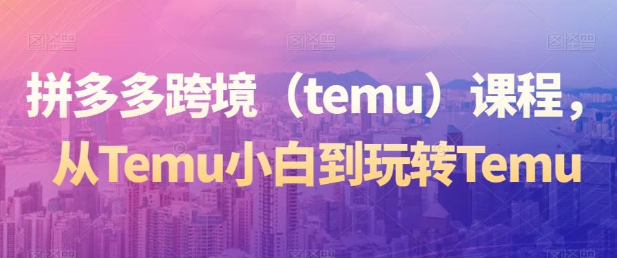 拼多多跨境（temu）课程，从Temu小白到玩转Temu-优优云网创
