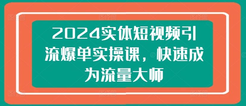 2024实体短视频引流爆单实操课，快速成为流量大师-优优云网创