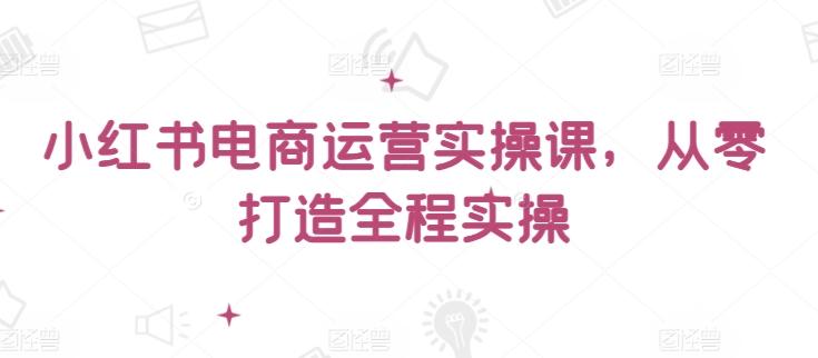小红书电商运营实操课，​从零打造全程实操-优优云网创