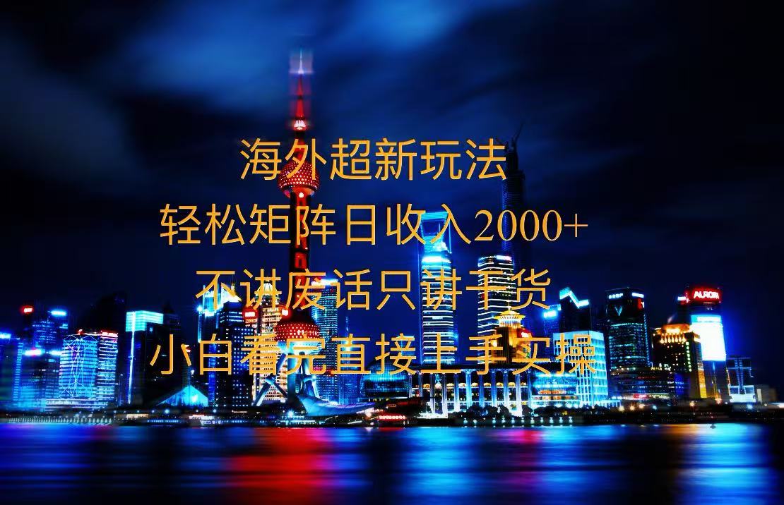 2025全新海外暴力玩法，操作简单，小白轻松上手-优优云网创