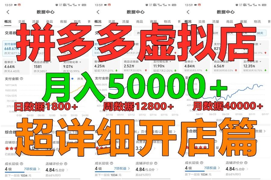 拼多多虚拟电商训练营月入40000+你也行，暴利稳定长久，副业首选-优优云网创