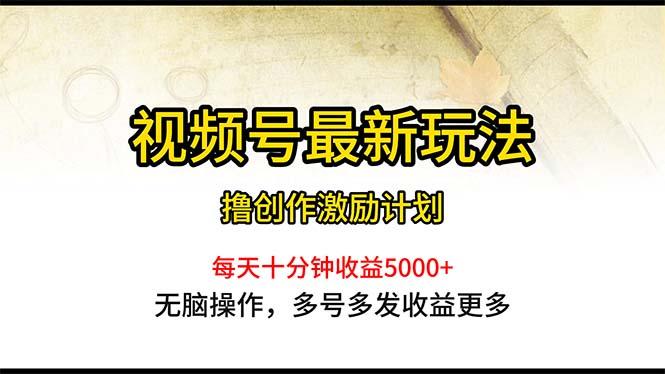 视频号最新玩法，每日一小时月入5000+-优优云网创
