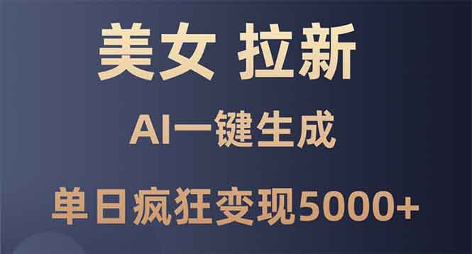 美女暴力拉新，通过AI一键生成，单日疯狂变现5000+，纯小白一学就会！-优优云网创
