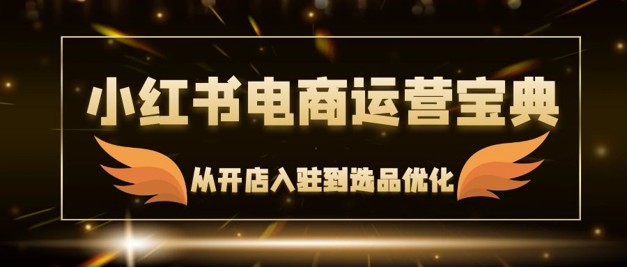 小红书电商运营宝典：从开店入驻到选品优化，一站式解决你的电商难题-优优云网创