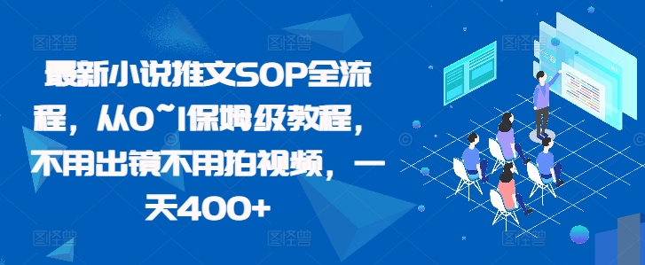 最新小说推文SOP全流程，从0~1保姆级教程，不用出镜不用拍视频，一天400+-优优云网创
