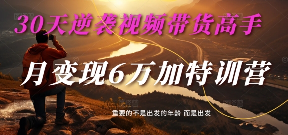 30天逆袭视频带货高手，单月变现6万加特训营-麦子甜-优优云网创