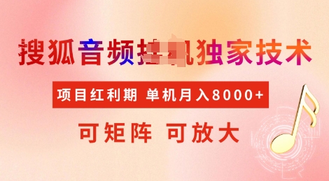 全网首发搜狐音频挂JI独家技术，项目红利期，可矩阵可放大，稳定月入8k【揭秘】-优优云网创