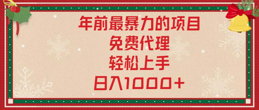 年前最暴力的项目，免费代理，轻松上手，日入1000+-优优云网创