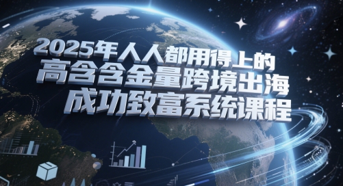 2025年人人都用得上的高含金量跨境出海成功致富系统课程-优优云网创