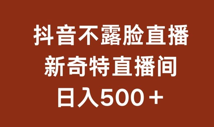 不露脸挂机直播，新奇特直播间，日入500+【揭秘】-优优云网创