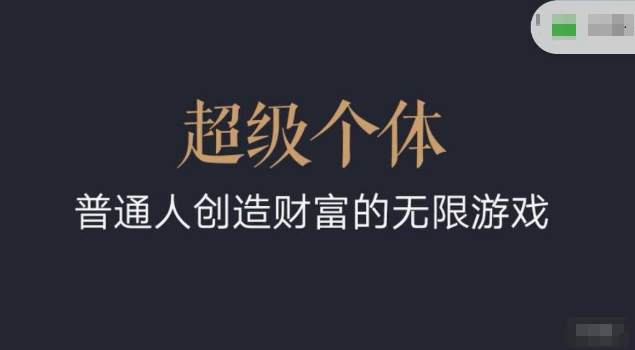 超级个体2024-2025翻盘指南，普通人创造财富的无限游戏-优优云网创