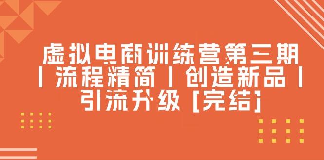 虚拟电商训练营第三期丨流程精简丨创造新品丨引流升级 [完结]-优优云网创
