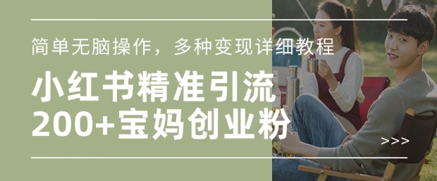 小红书混剪日引200+宝妈创业粉，简单无脑操作，多种变现详细教程-优优云网创