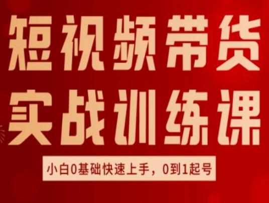 短视频带货实战训练课，好物分享实操，小白0基础快速上手，0到1起号-优优云网创