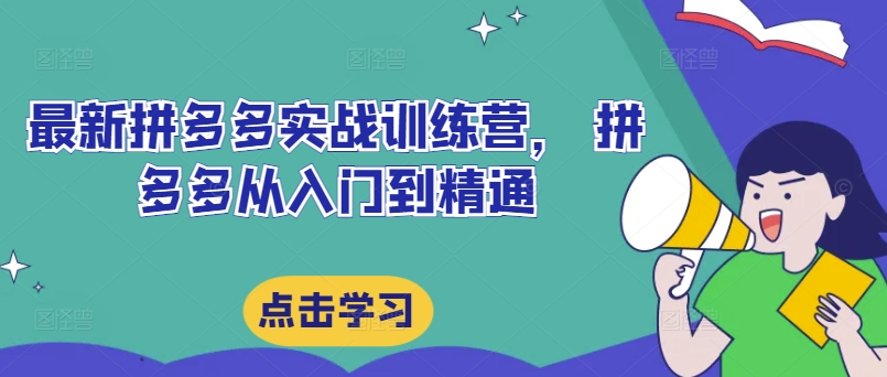 最新拼多多实战训练营， 拼多多从入门到精通-优优云网创