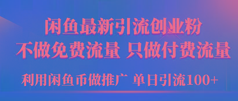 (9584期)2024年闲鱼币推广引流创业粉，不做免费流量，只做付费流量，单日引流100+-优优云网创