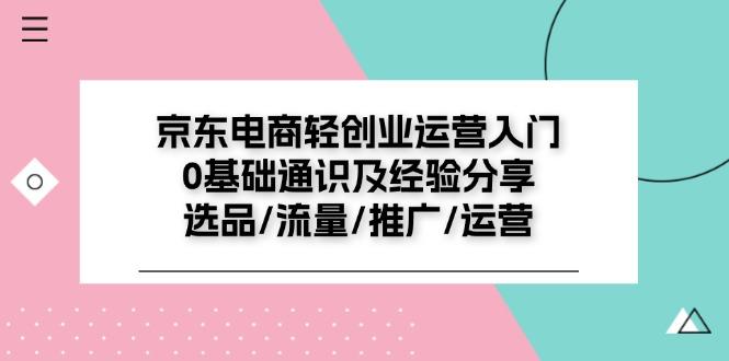京东电商-轻创业运营入门0基础通识及经验分享：选品/流量/推广/运营-优优云网创