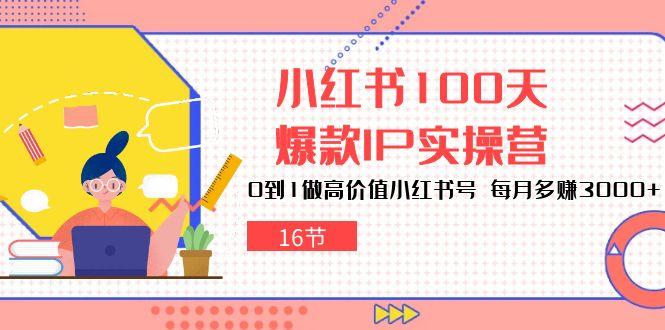 小红书100天-爆款IP实操营，0到1做高价值小红书号 每月多赚3000+(16节-优优云网创