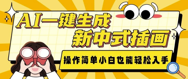 AI一键生成新中式插画， 操作简单，小白也能轻松入手-优优云网创