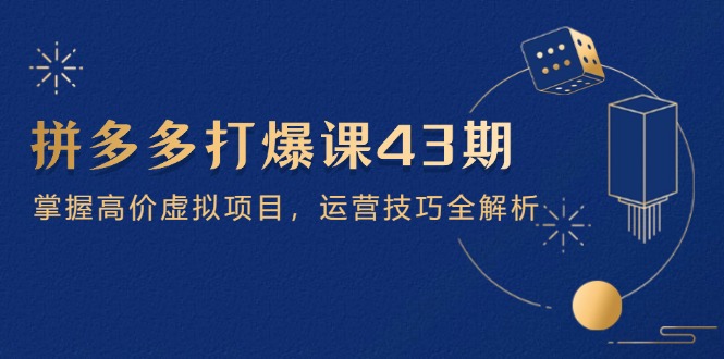 拼多多打爆课第 43 期，掌握高价虚拟项目，运营技巧全解析(15节-优优云网创