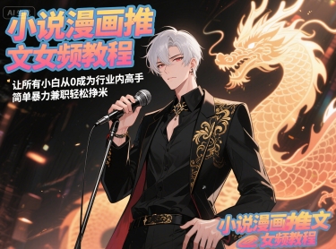 小说漫画推文女频教程，让所有小白从0成为行业内高手，简单暴力兼职轻松挣米-优优云网创