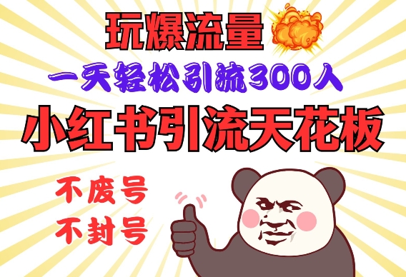 小红书引流天花板，玩爆流量，一天轻松引流300人，安全操作-优优云网创