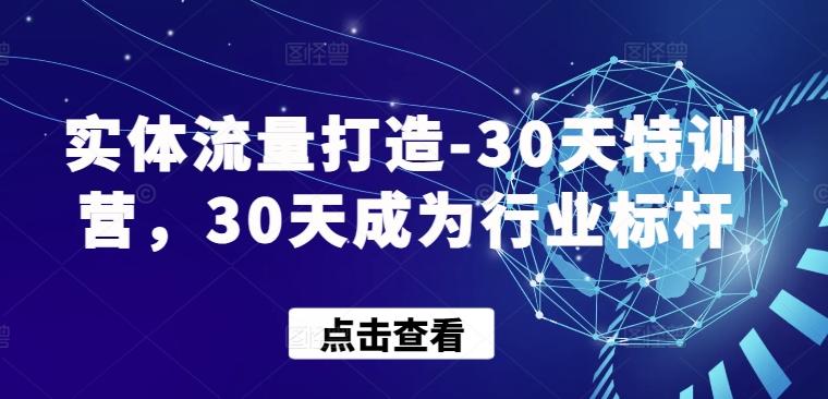 实体流量打造-30天特训营，30天成为行业标杆-优优云网创