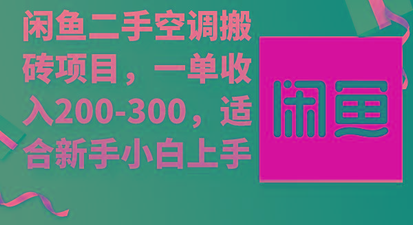(9539期)闲鱼二手空调搬砖项目，一单收入200-300，适合新手小白上手-优优云网创