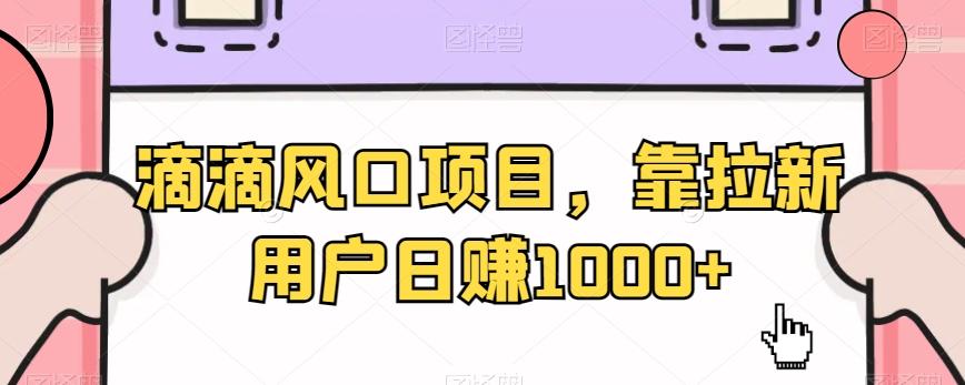 滴滴风口项目，靠拉新用户日赚1000+-优优云网创