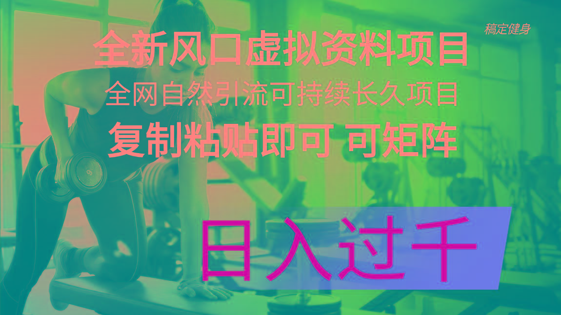 全新风口虚拟资料项目 全网自然引流可持续长久项目 复制粘贴即可可矩阵…-优优云网创