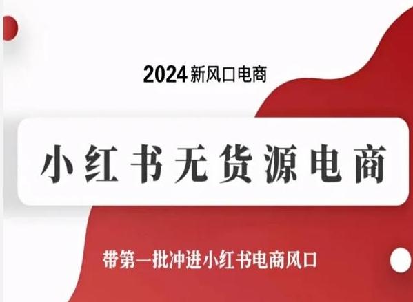 2024新风口电商，小红书无货源电商，带第一批冲进小红书电商风口-优优云网创
