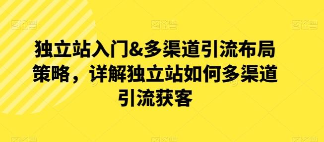 独立站入门&多渠道引流布局策略，详解独立站如何多渠道引流获客-优优云网创