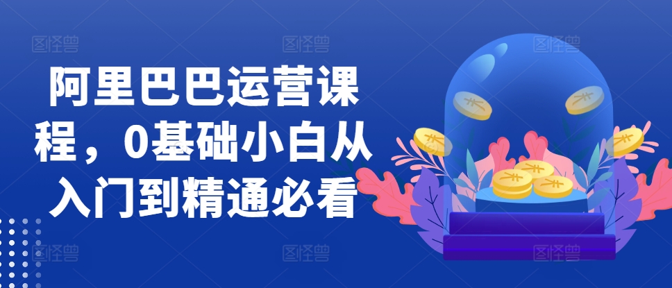阿里巴巴运营课程，0基础小白从入门到精通必看-优优云网创