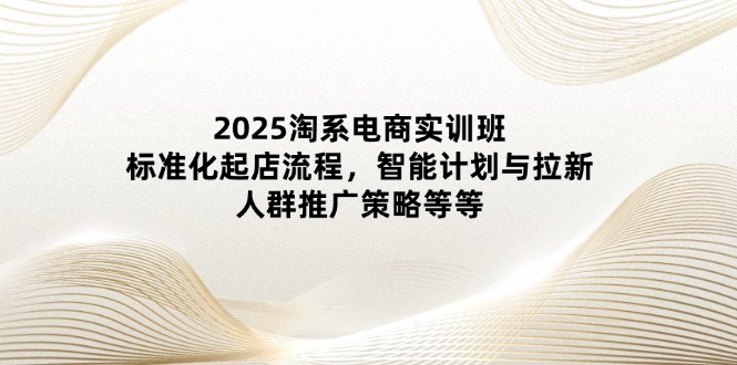 2025淘系电商实训班：标准化起店流程，智能计划与拉新，人群推广策略等等-优优云网创