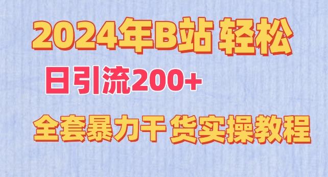 2024年B站轻松日引流200+的全套暴力干货实操教程【揭秘】-优优云网创