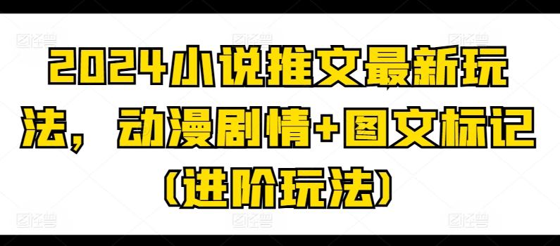2024小说推文最新玩法，动漫剧情+图文标记(进阶玩法)-优优云网创