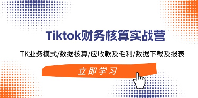 Tiktok财务核算实战营：TK业务模式/数据核算/应收款及毛利/数据下载及报表-优优云网创