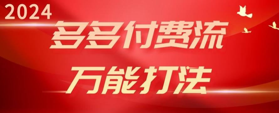 2024多多付费流万能打法、强付费起爆、流量逻辑、高转化、高投产【揭秘】-优优云网创