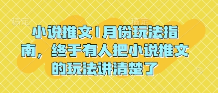 小说推文1月份玩法指南，终于有人把小说推文的玩法讲清楚了!-优优云网创