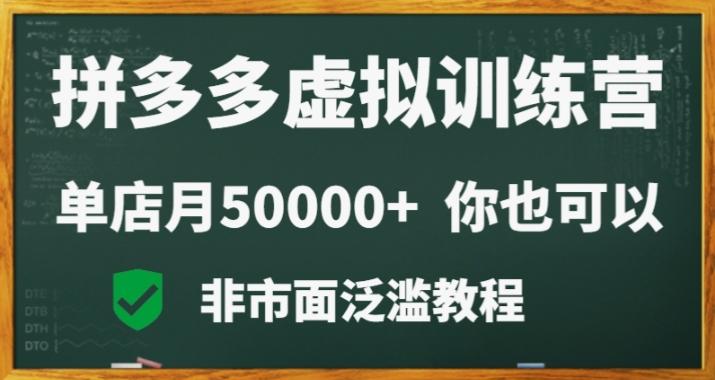 拼多多虚拟电商训练营月入30000+你也行，暴利稳定长久，副业首选-优优云网创
